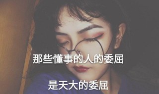 懂事的人最委屈感悟（懂事的人最委屈感悟图片）