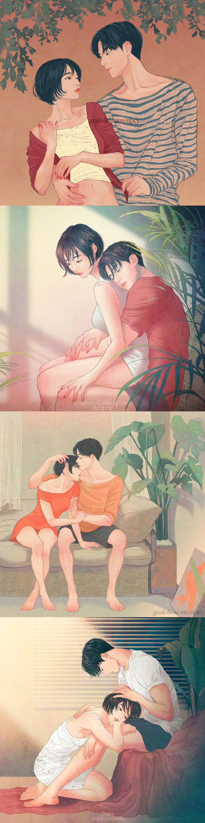 梁世恩情侣插画高清，这样的情头有吗