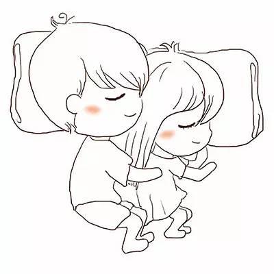 手绘情侣头像一左一右