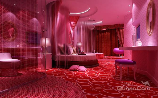 潍坊红唇情侣主题酒店:潍坊情侣主题酒店房间也有独立隔开的淋浴吗