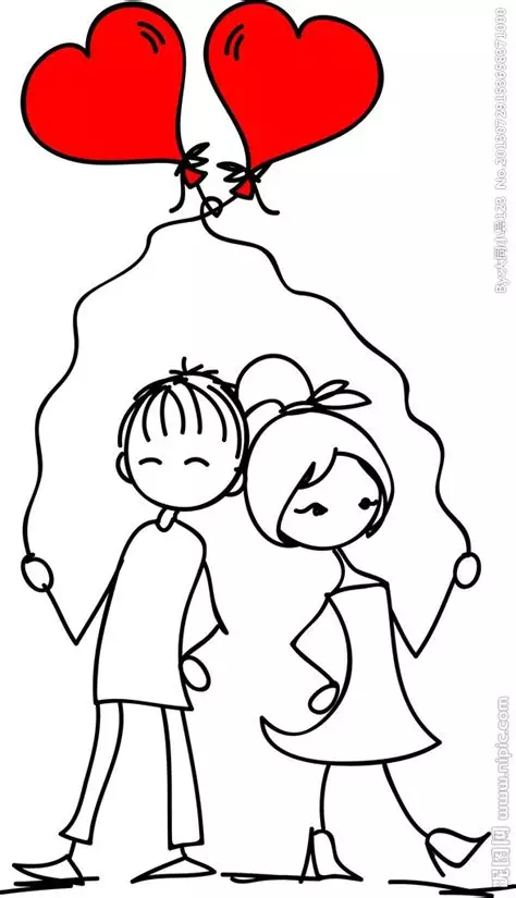 好看的情侣手绘简笔画