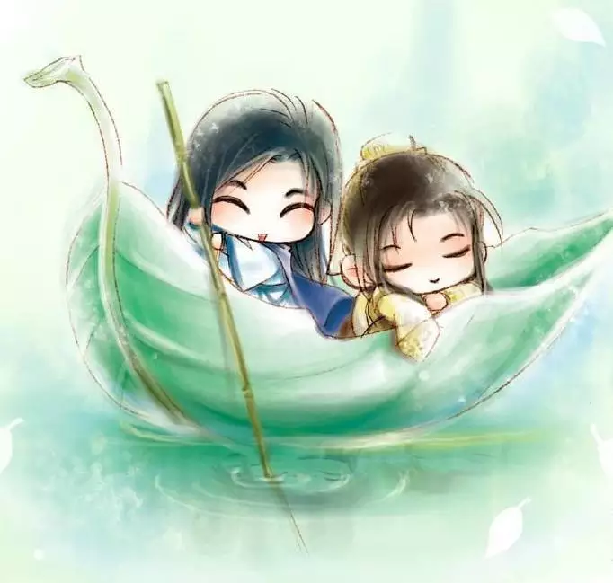 古风q版萌图情侣头像