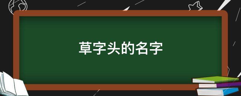 草字头的名字（草字头的名字女孩洋气）
