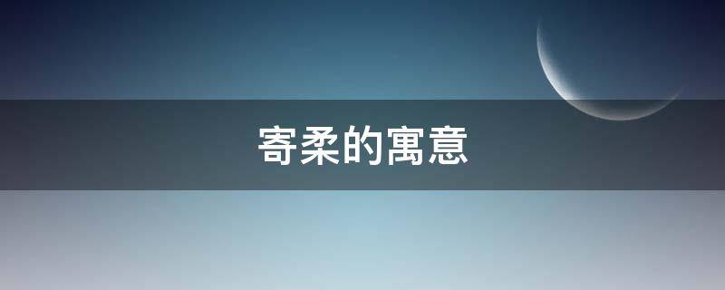 寄柔的寓意（柔的寓意和含义）