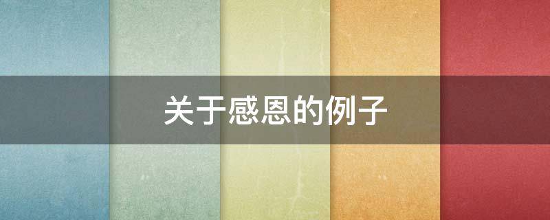 关于感恩的例子（关于感恩的例子简短）