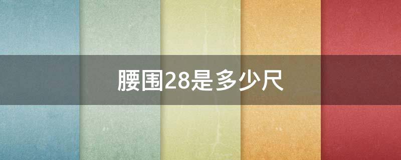 腰围28是多少尺 腰围28是多少尺寸的