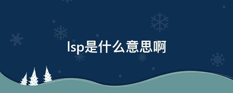lsp是什么意思啊