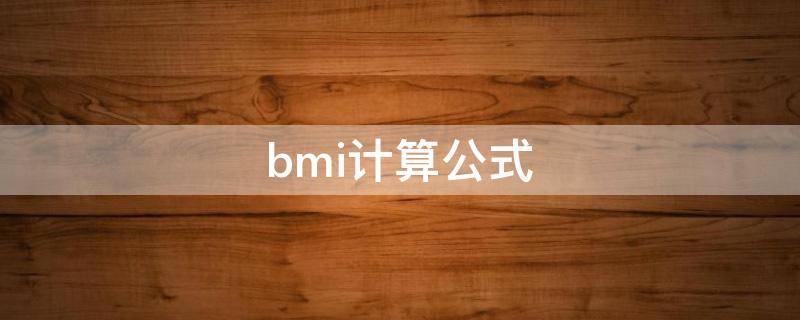 bmi计算公式（bmi计算公式入口）