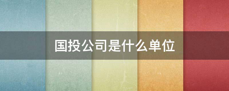 国投公司是什么单位 国投公司是什么单位好不好进