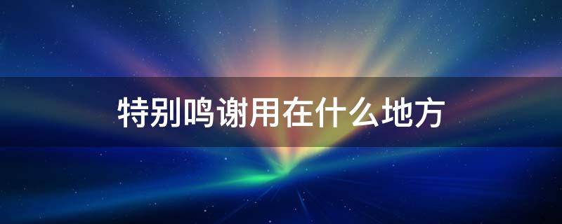 特别鸣谢用在什么地方 特别鸣谢用在什么地方比较好
