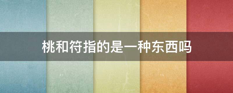 桃和符指的是一种东西吗 桃和符是一种东西嘛