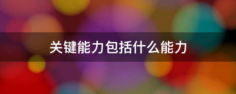 关键能力包括什么能力（数学关键能力包括什么能力）
