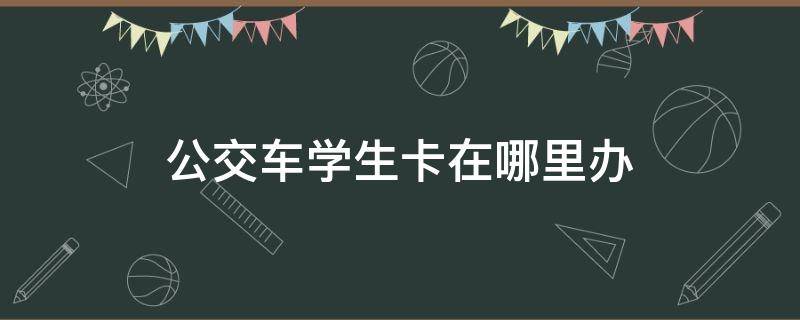 公交车学生卡在哪里办（娄底市办公交车学生卡在哪里办）