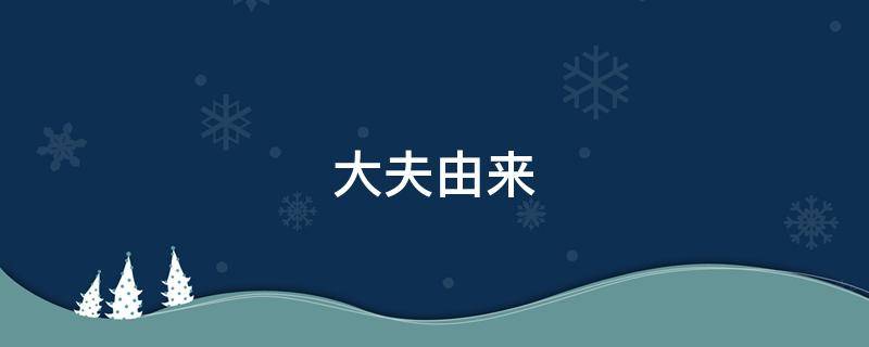 大夫由来（大夫的地位）