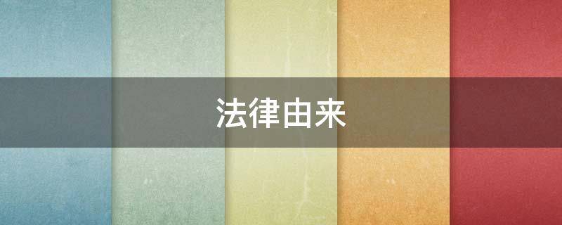 法律由来 法律由来保证实施