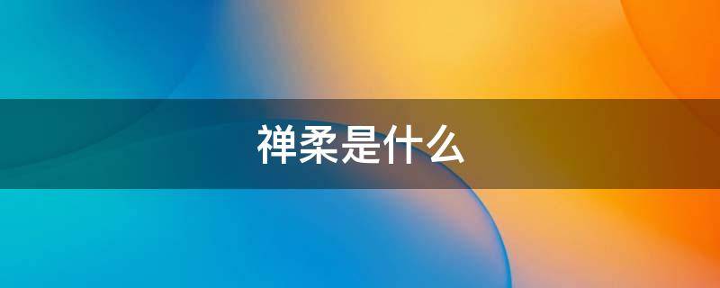 禅柔是什么 禅柔是什么课程